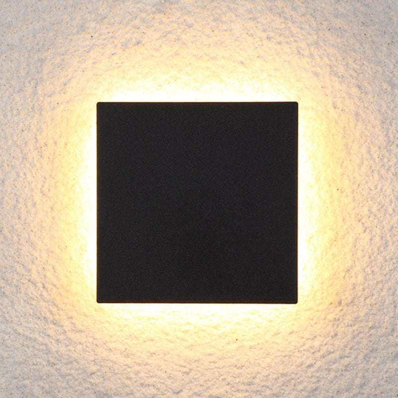Modern LED Outdoor Wall Light - White/Black Metal for Garden