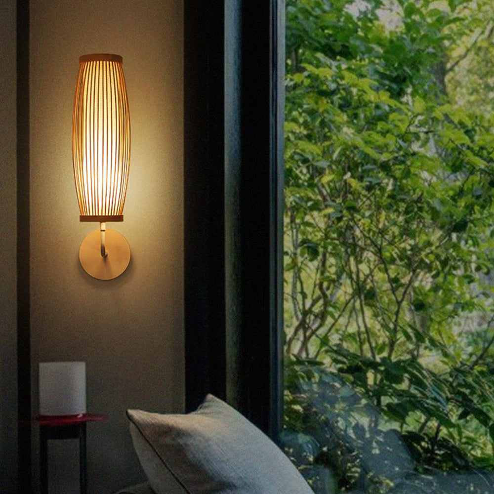 Muto Bamboo LED Wall Light for Indoor Use - Perfect for Bedroom and Living Room