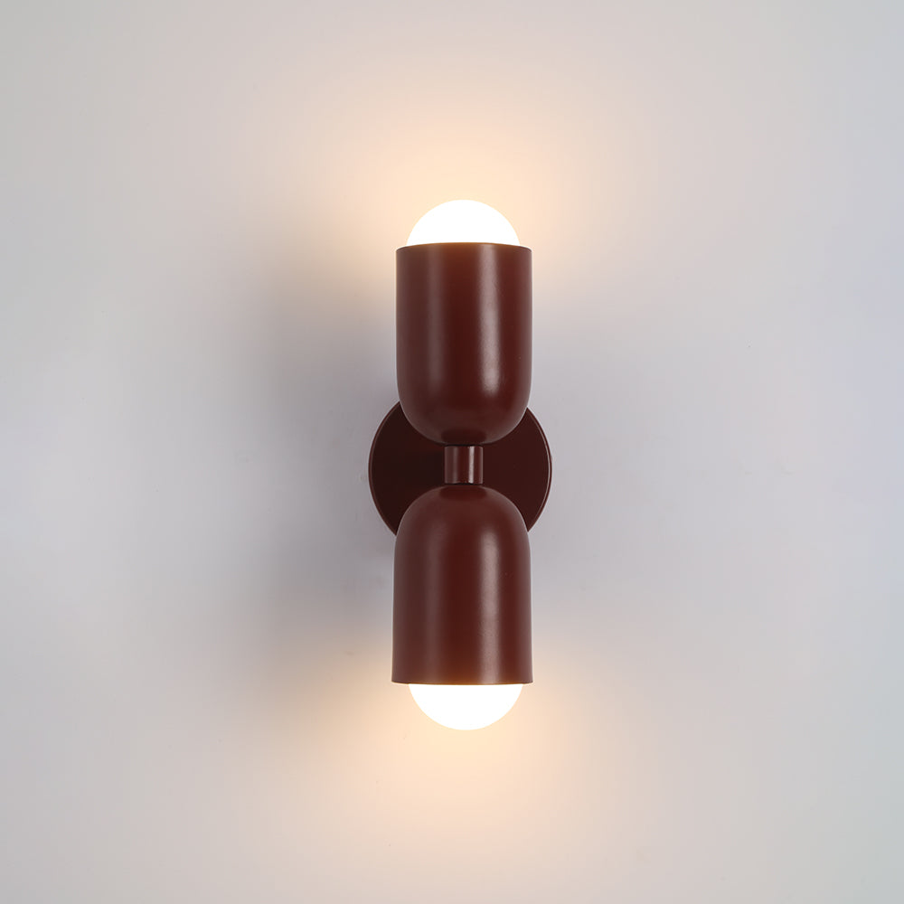 Modern Black Aria LED Wall Lamp with Dual Flames for Indoor and Hallway Use