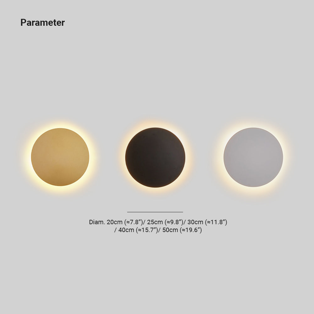 Arisha Contemporary Round Wall Light in Black, White, and Gold - Metal Design for Living Room