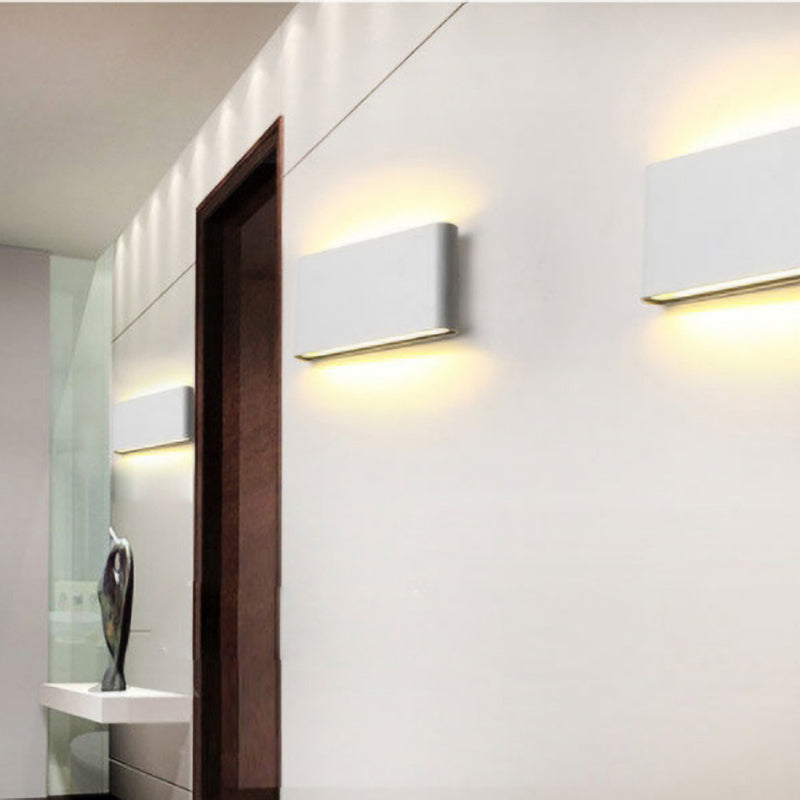 Ray Modern Waterproof LED Rectangular Wall Light - Indoor/Outdoor - Available in White and Black Metal