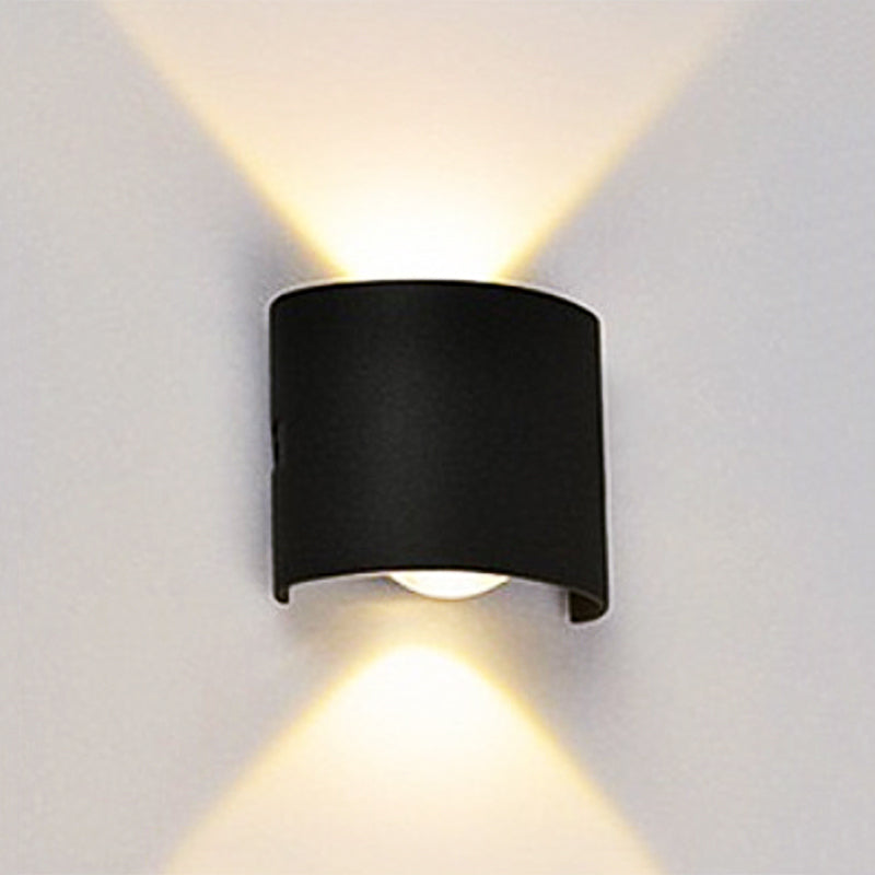 Ray Contemporary Rectangle LED Outdoor Wall Light - White Metal for Patios