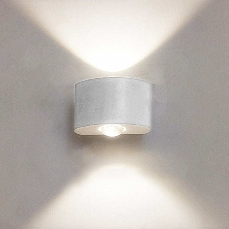 Ray Contemporary Rectangle LED Outdoor Wall Light - White Metal for Patios