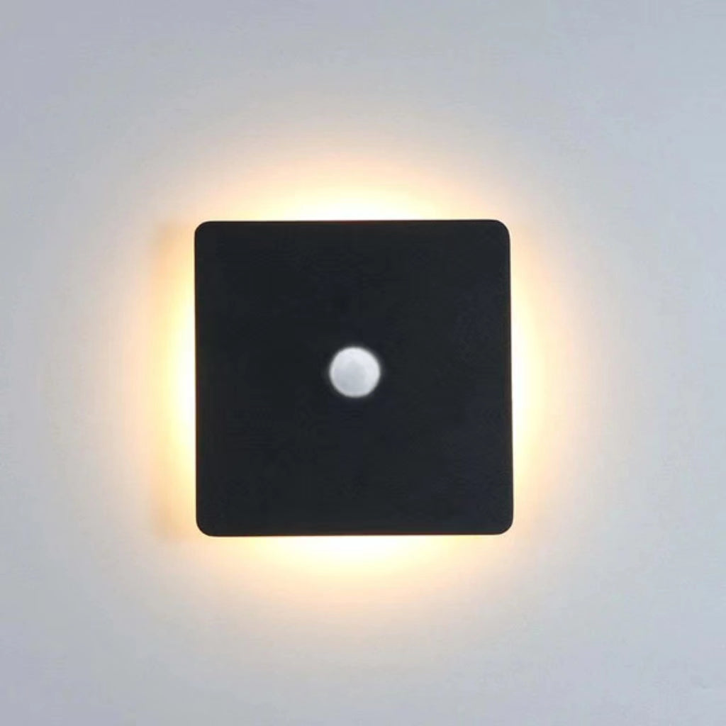 Modern LED Outdoor Wall Light - White/Black Metal for Garden