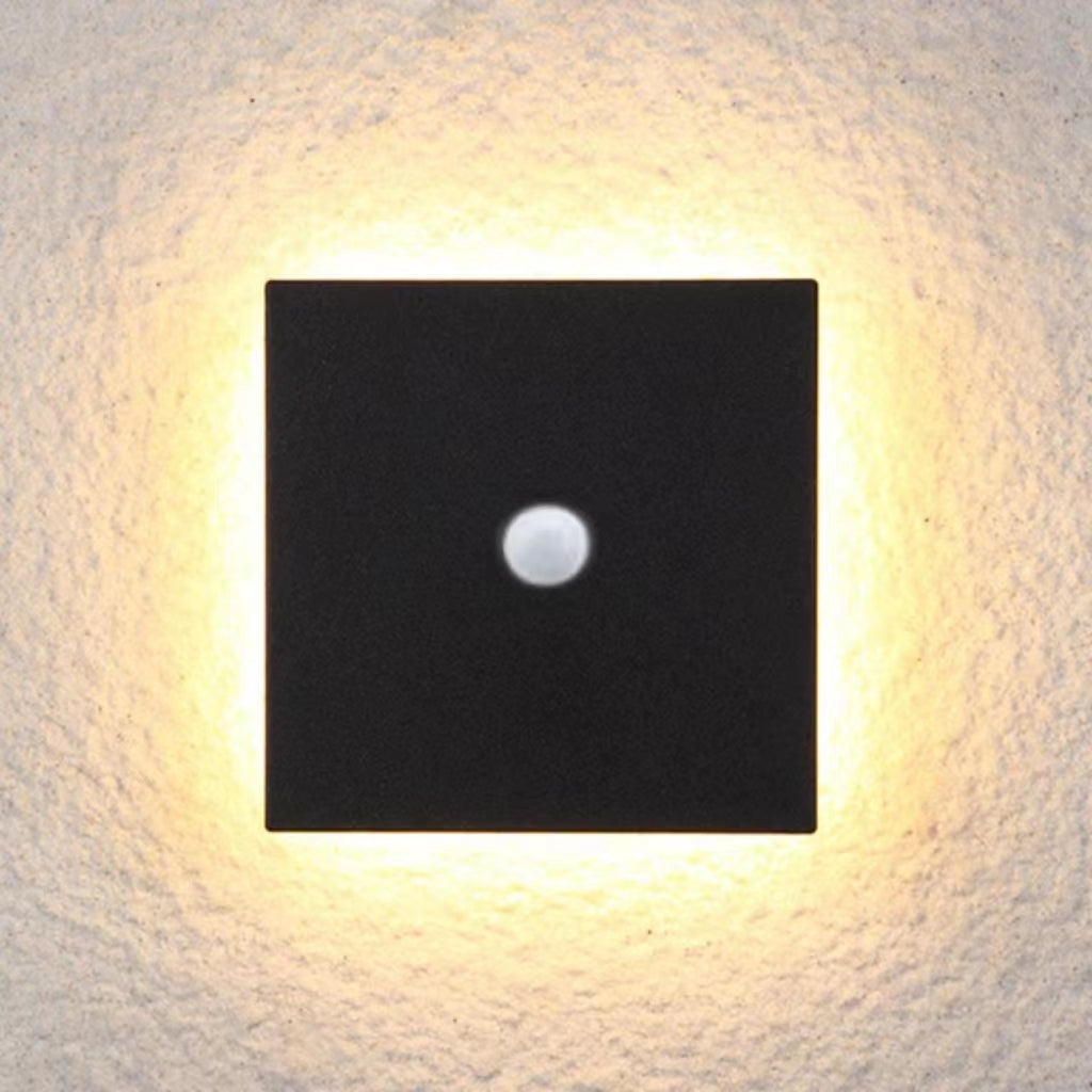 Modern LED Outdoor Wall Light - White/Black Metal for Garden