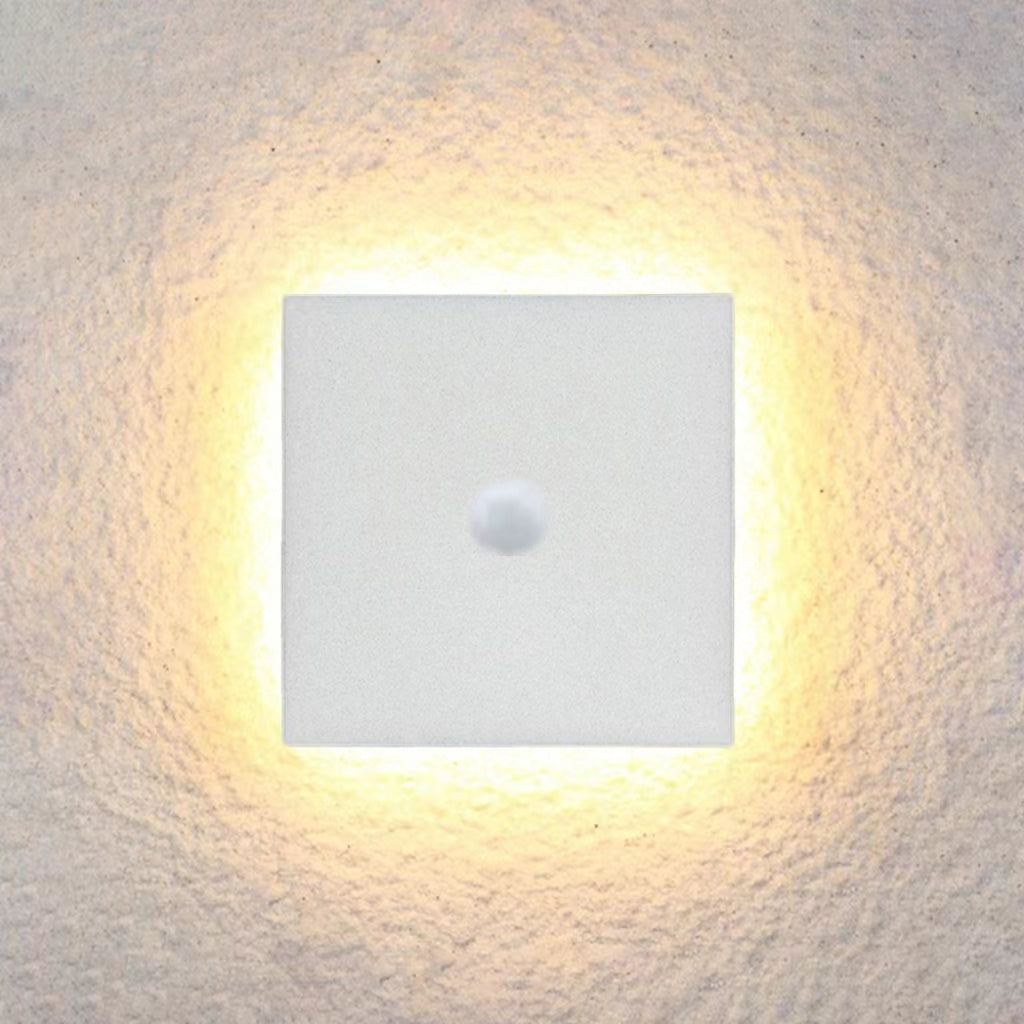 Modern LED Outdoor Wall Light - White/Black Metal for Garden