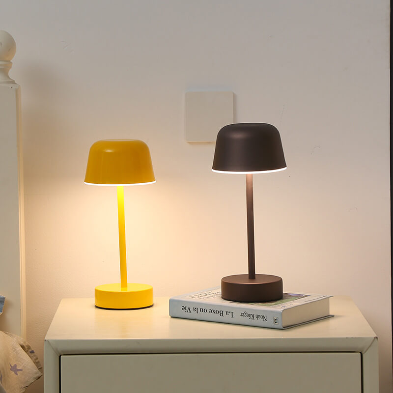 Rechargeable Wireless Portable Iron Table Lamp with Dimmable Lighting