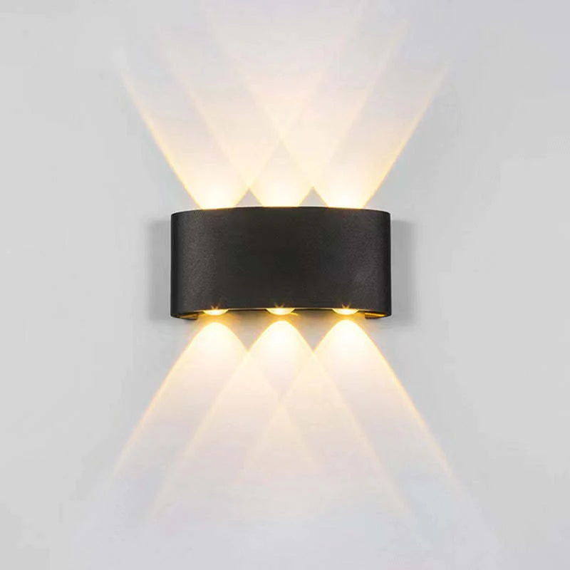 Ray Contemporary Rectangle LED Outdoor Wall Light - White Metal for Patios