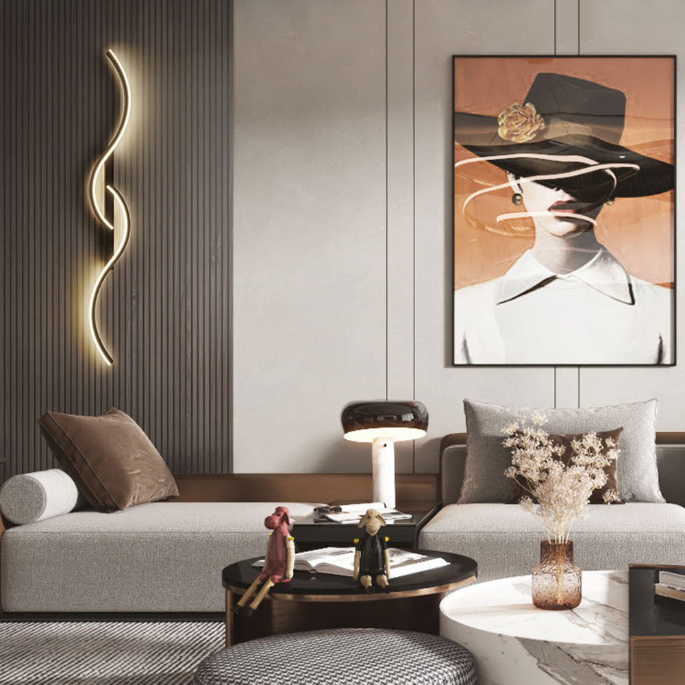 Arisha Contemporary LED Indoor Wall Light - Linear Design in Black and White