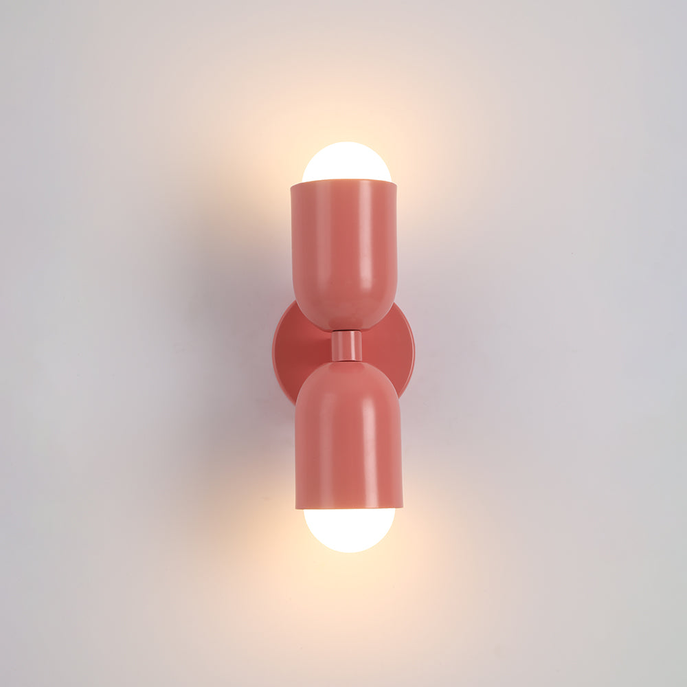 Modern Black Aria LED Wall Lamp with Dual Flames for Indoor and Hallway Use