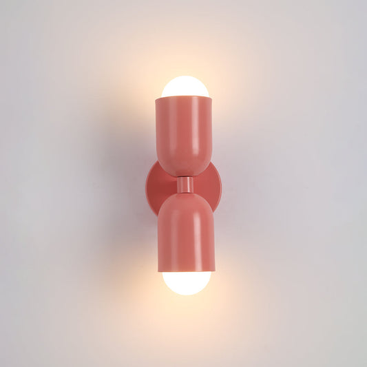 Modern Black Aria LED Wall Lamp with Dual Flames for Indoor and Hallway Use