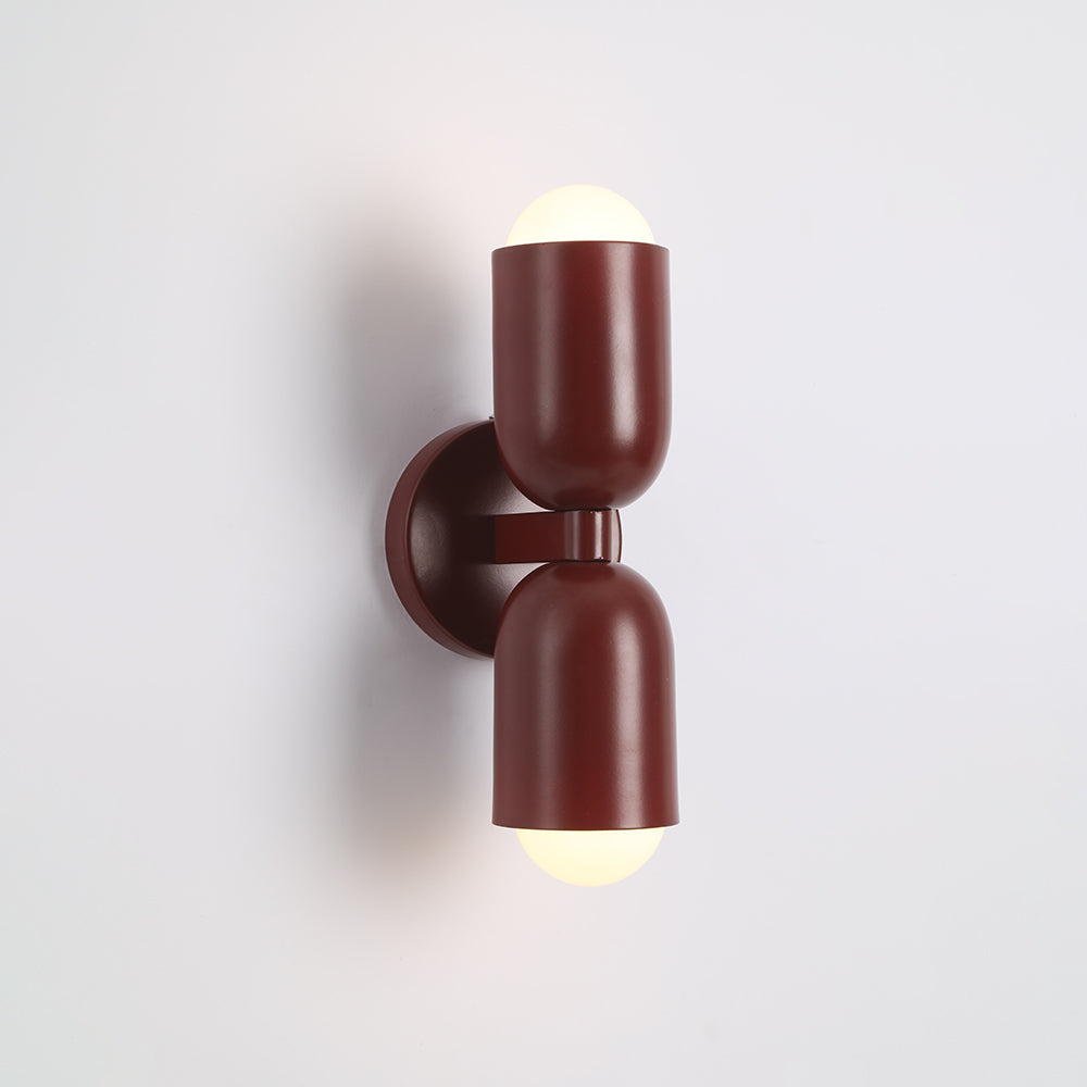 Modern Black Aria LED Wall Lamp with Dual Flames for Indoor and Hallway Use