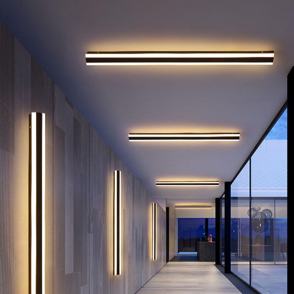 Arisha Contemporary Linear Outdoor Wall Light - Metal and Acrylic for Garden and Hall