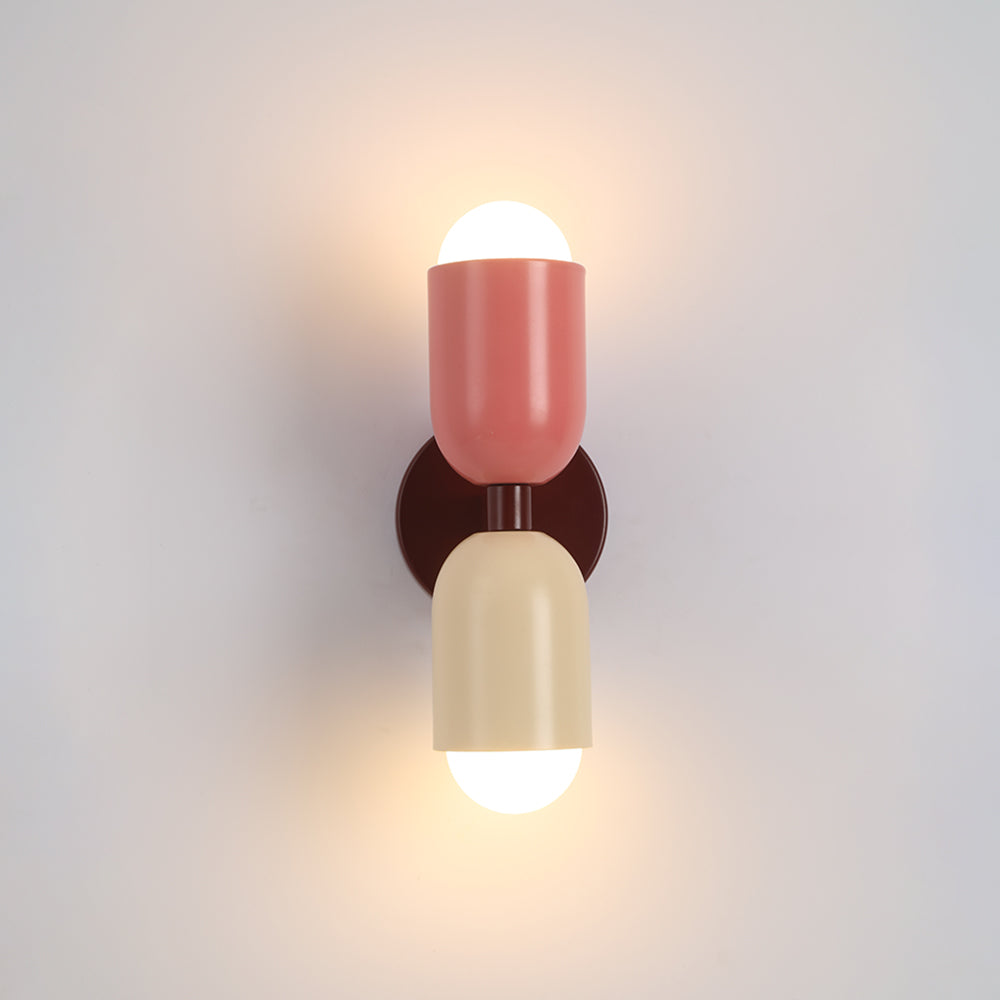 Modern Black Aria LED Wall Lamp with Dual Flames for Indoor and Hallway Use