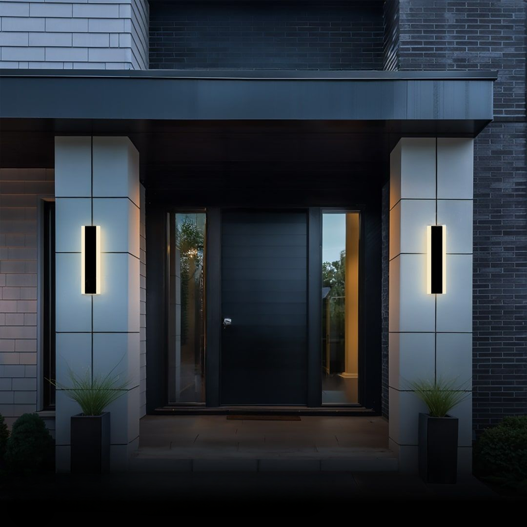 Arisha Contemporary Linear Outdoor Wall Light - Metal and Acrylic for Garden and Hall