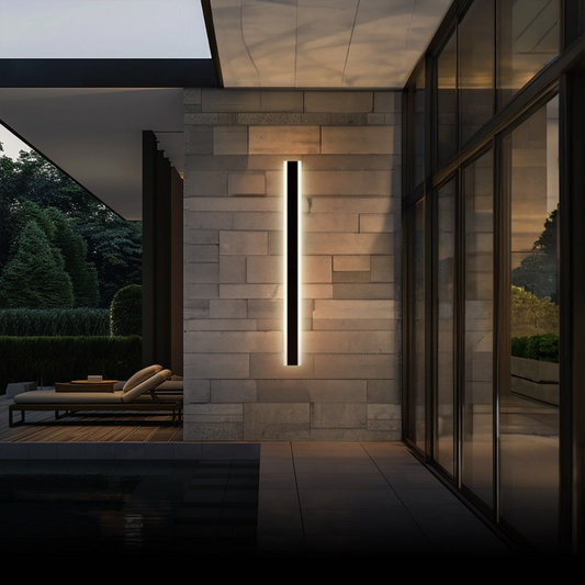 Arisha Contemporary Linear Outdoor Wall Light - Metal and Acrylic for Garden and Hall