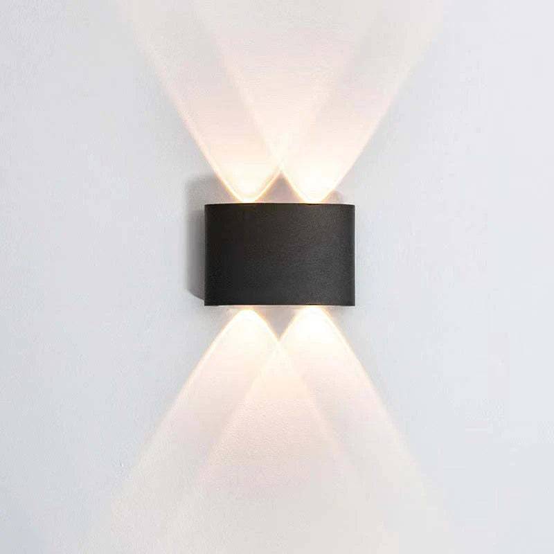 Ray Contemporary Rectangle LED Outdoor Wall Light - White Metal for Patios