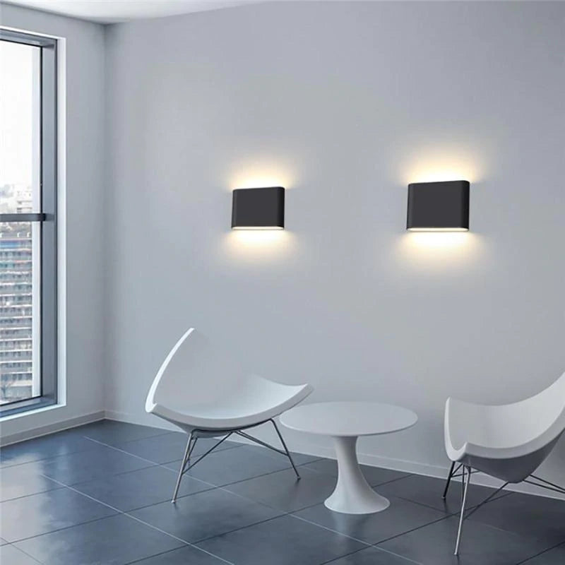 Ray Modern Waterproof LED Rectangular Wall Light - Indoor/Outdoor - Available in White and Black Metal
