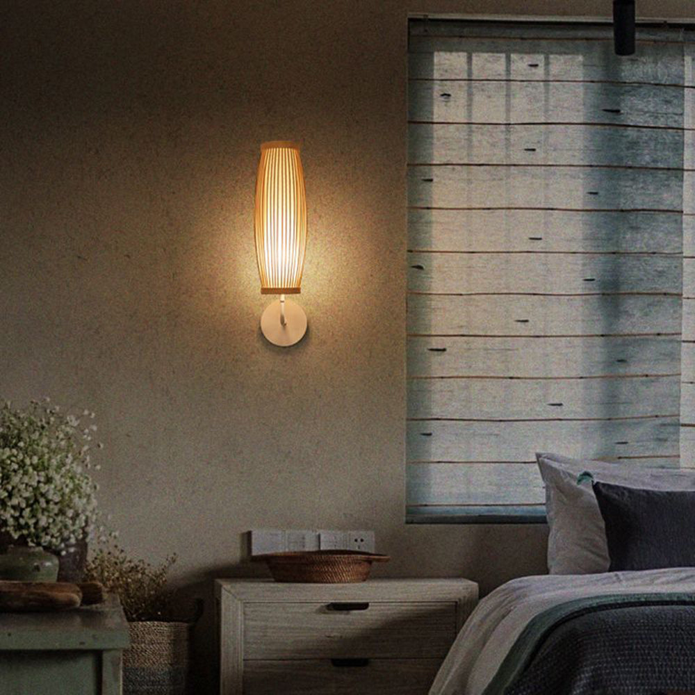 Muto Bamboo LED Wall Light for Indoor Use - Perfect for Bedroom and Living Room