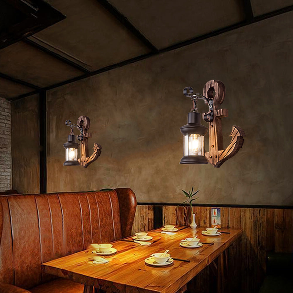 Epoch Vintage LED Wall Light - Indoor Metal and Wood Fixture for Dining and Living Rooms