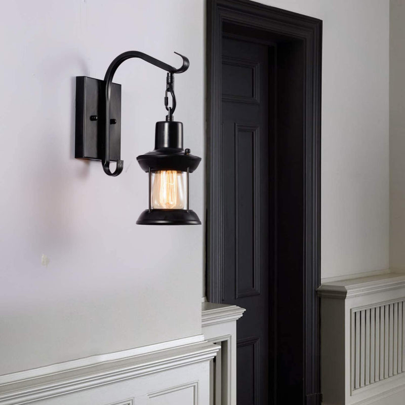 Silva Vintage Industrial Wall Lamp - Black and Bronze Metal/Glass for Indoor Use