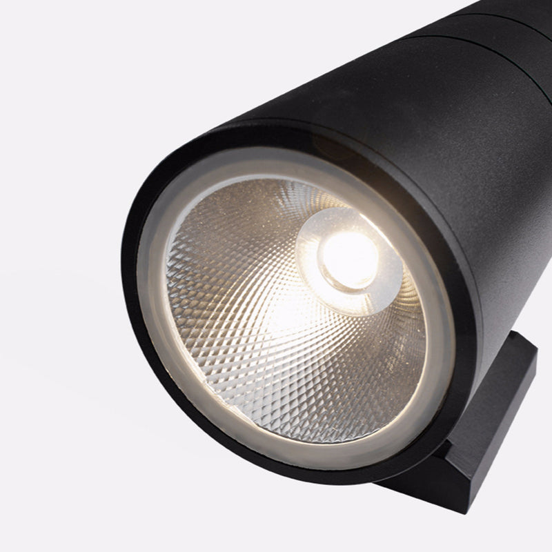 Ray Contemporary Double-Head LED Wall Light - Black Outdoor Metal & Glass