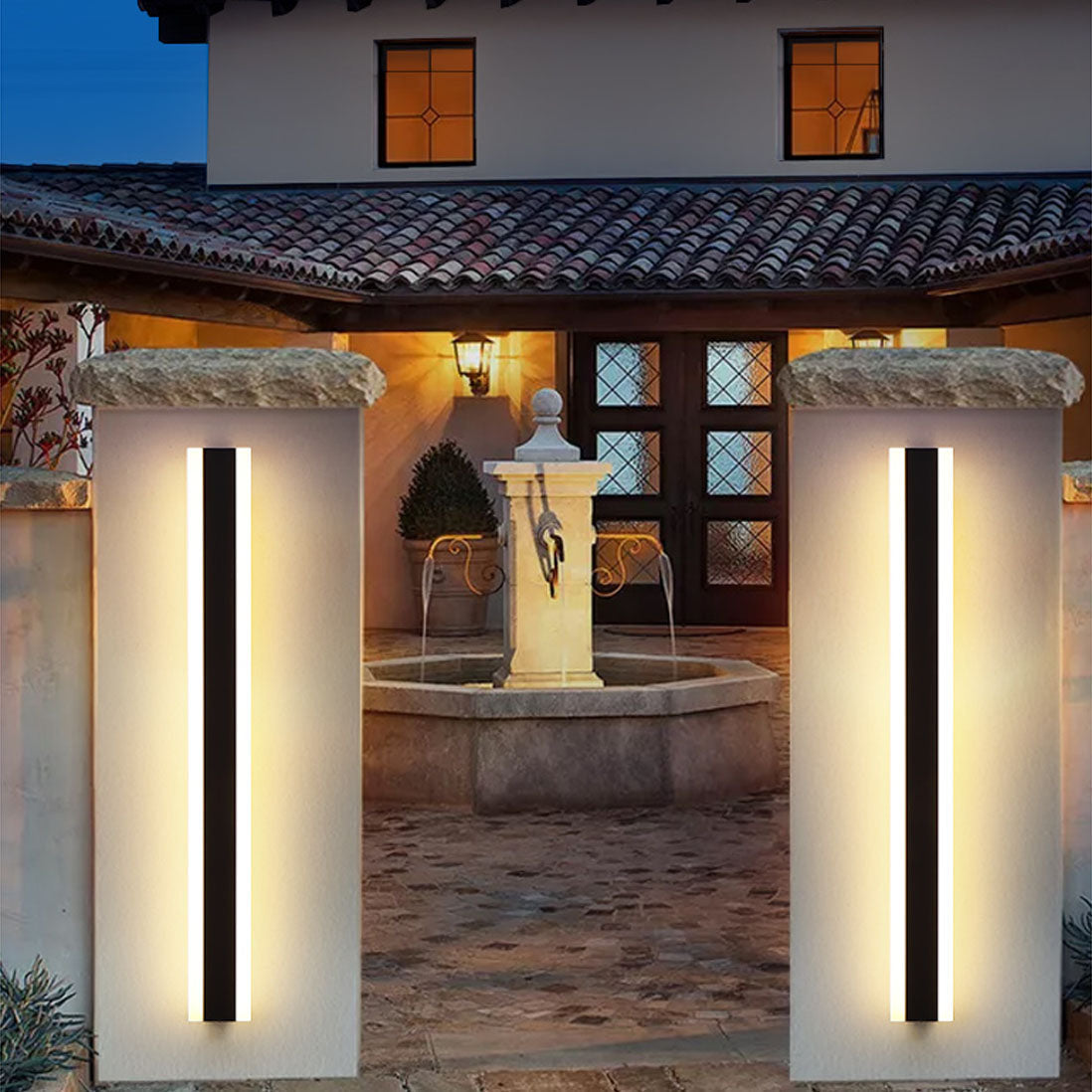 Arisha Contemporary Linear Outdoor Wall Light - Metal and Acrylic for Garden and Hall