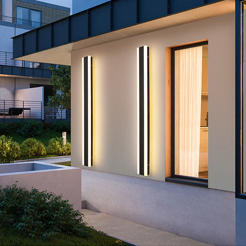 Arisha Contemporary Linear Outdoor Wall Light - Metal and Acrylic for Garden and Hall