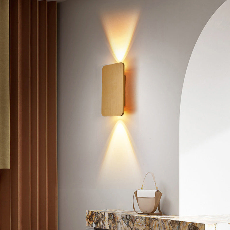 Contemporary Square Indoor Wall Lamp - Metal & Acrylic for Bedroom or Living Room