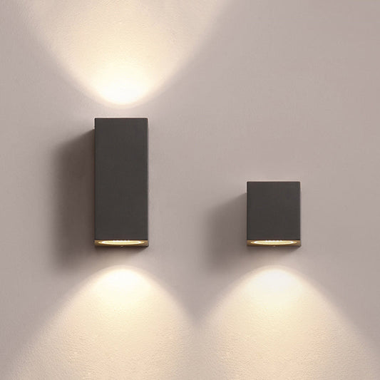 Ray Contemporary Rectangular LED Outdoor Wall Light - Metal and Glass for Corridors and Gardens