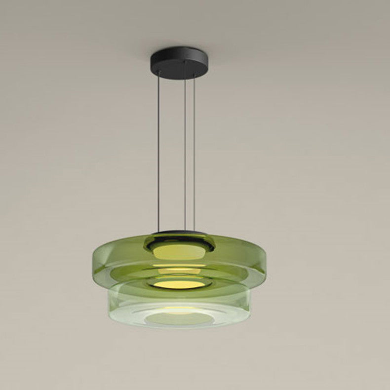 Contemporary Glass Pendant Light | Adjustable Hanging Cable & LED Bulbs | 12W