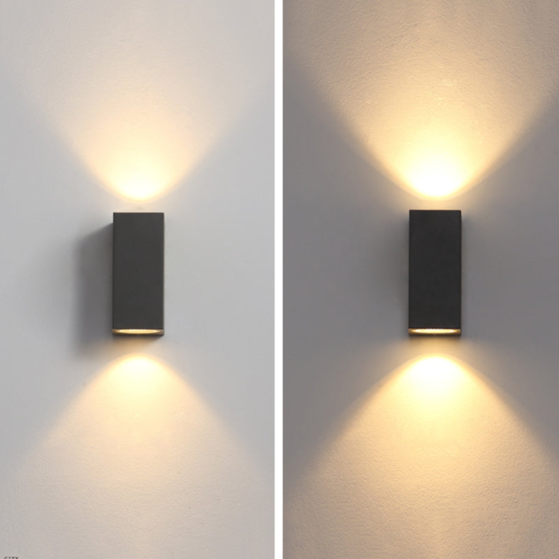 Ray Contemporary Rectangular LED Outdoor Wall Light - Metal and Glass for Corridors and Gardens