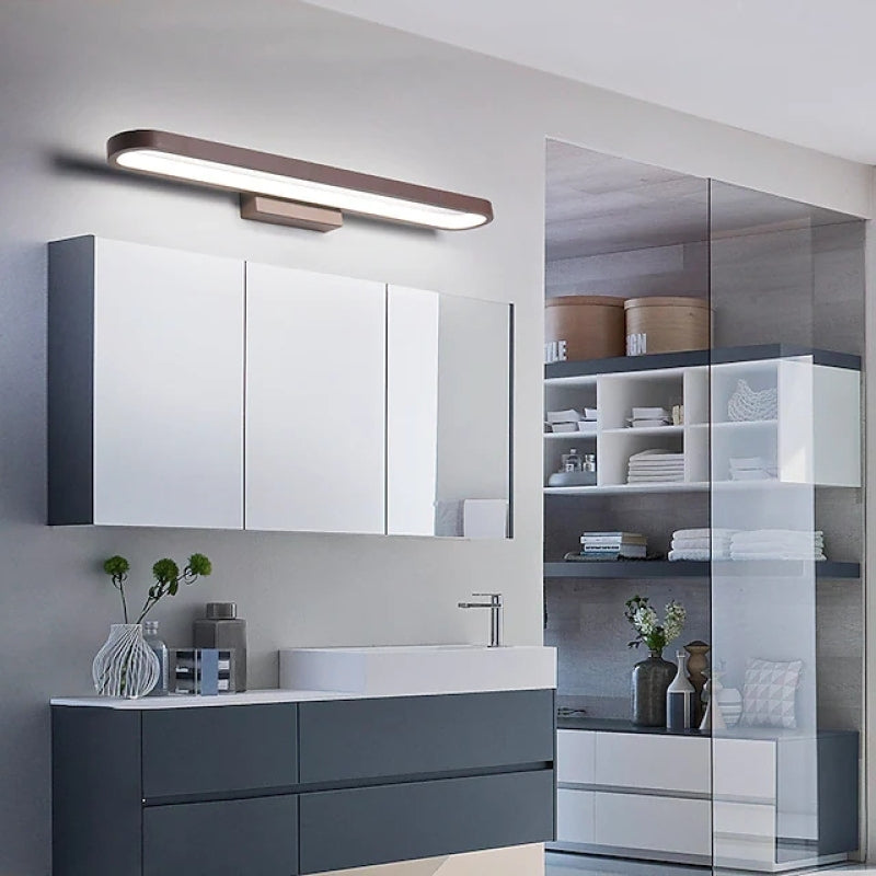 Arisha Contemporary Linear Wall Light in Coffee Finish for Bedroom and Bathroom, Metal Design