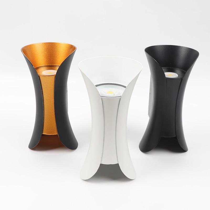 Ray Design Curved LED Outdoor Wall Light - Gold, Black, White Metal for Garden and Hall