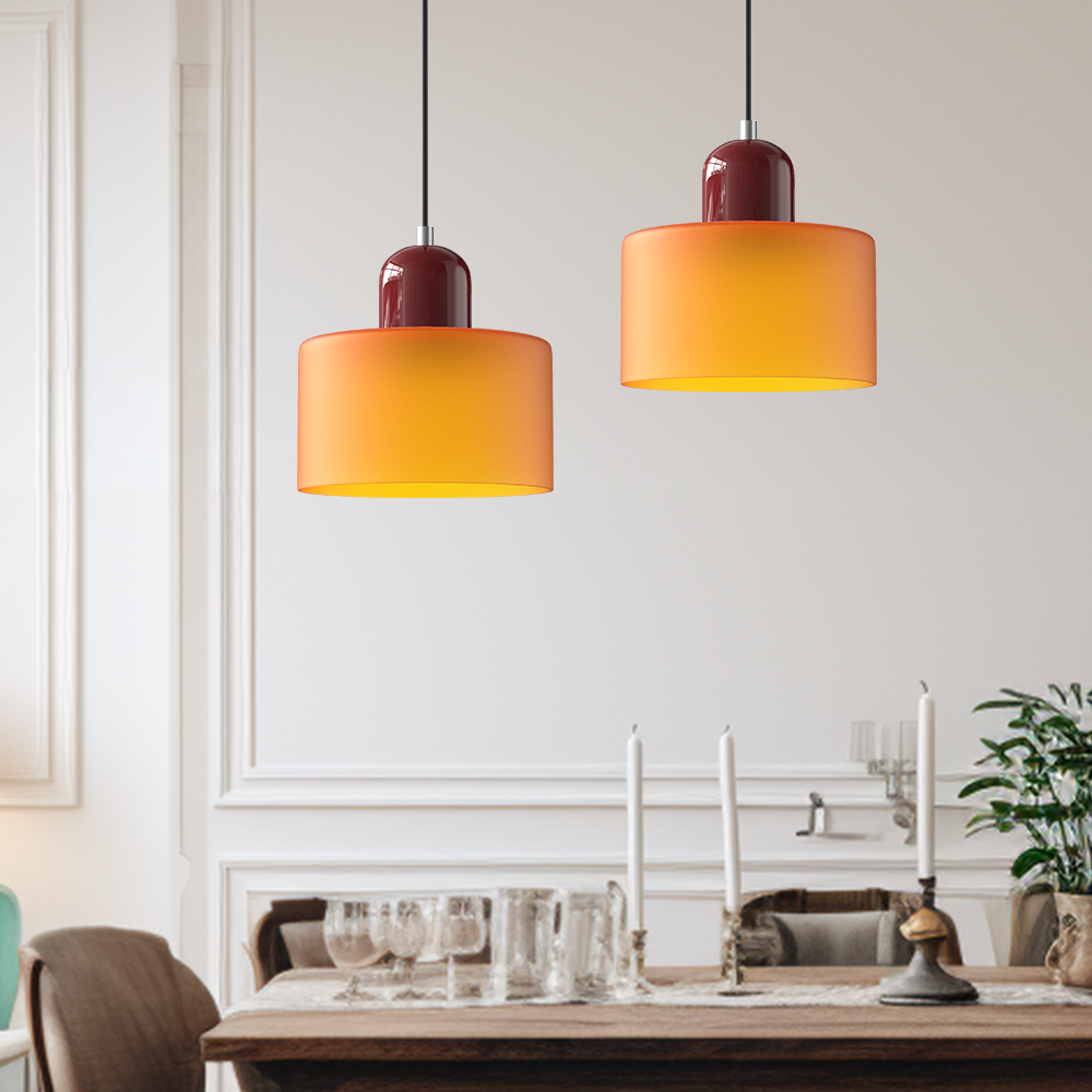 Modern Small Glass Pendant Light - LED, Glass & Metal, Max 12W, E27, Push Button Switch, CE/UL Certified