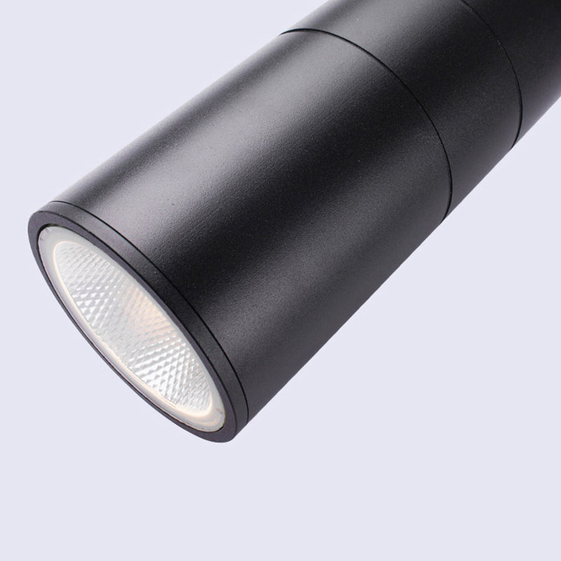 Ray Contemporary Double-Head LED Wall Light - Black Outdoor Metal & Glass