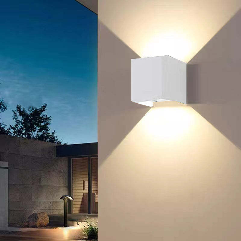 Ray Contemporary LED Outdoor Wall Light - White Metal for Garden or Hall