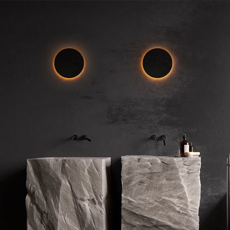 Modern LED Outdoor Wall Light - White/Black Metal for Garden