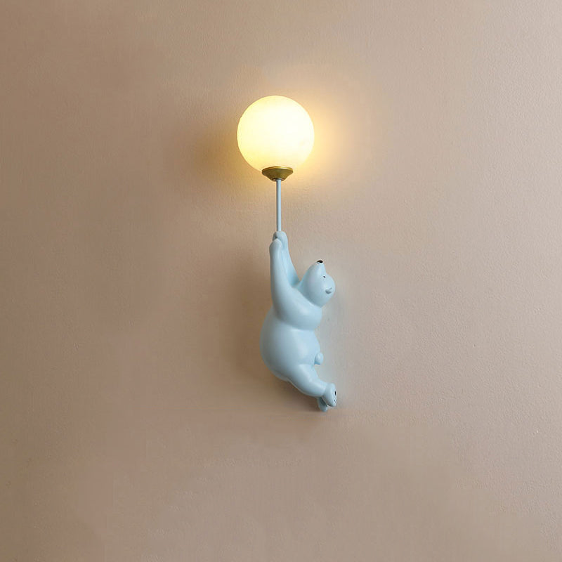 Arisha Design White Bear LED Wall Light for Kids' Rooms and Bedrooms