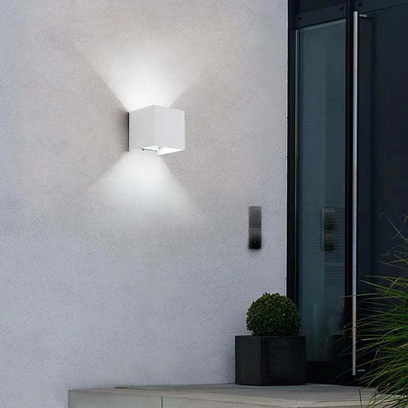 Ray Contemporary LED Outdoor Wall Light - White Metal for Garden or Hall