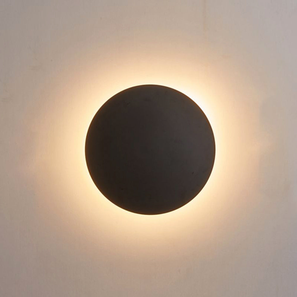 Arisha Contemporary Round Wall Light in Black, White, and Gold - Metal Design for Living Room