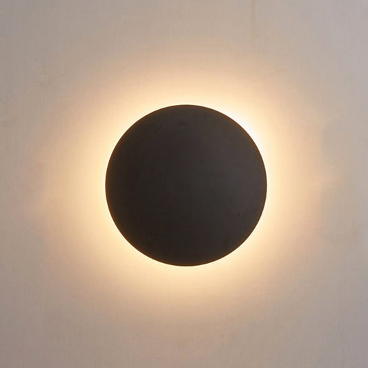 Arisha Contemporary Round Wall Light in Black, White, and Gold - Metal Design for Living Room