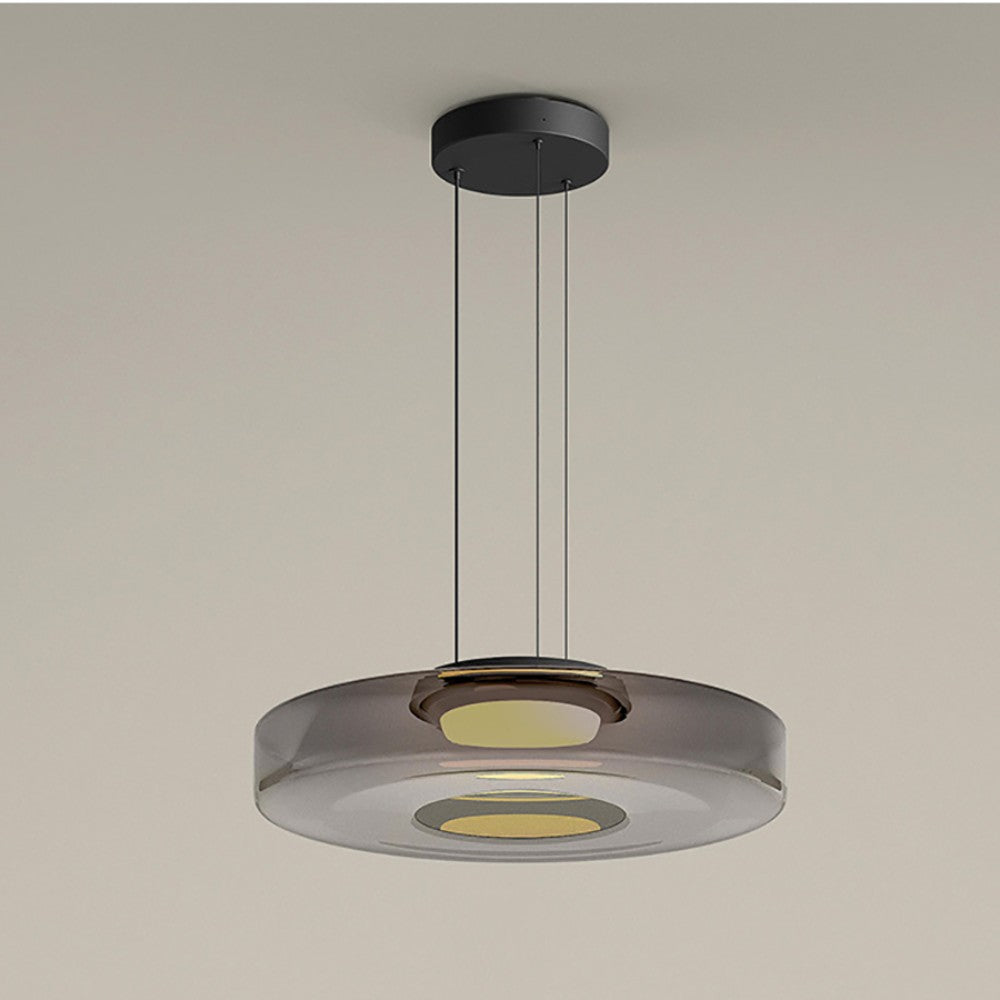 Contemporary Glass Pendant Light | Adjustable Hanging Cable & LED Bulbs | 12W