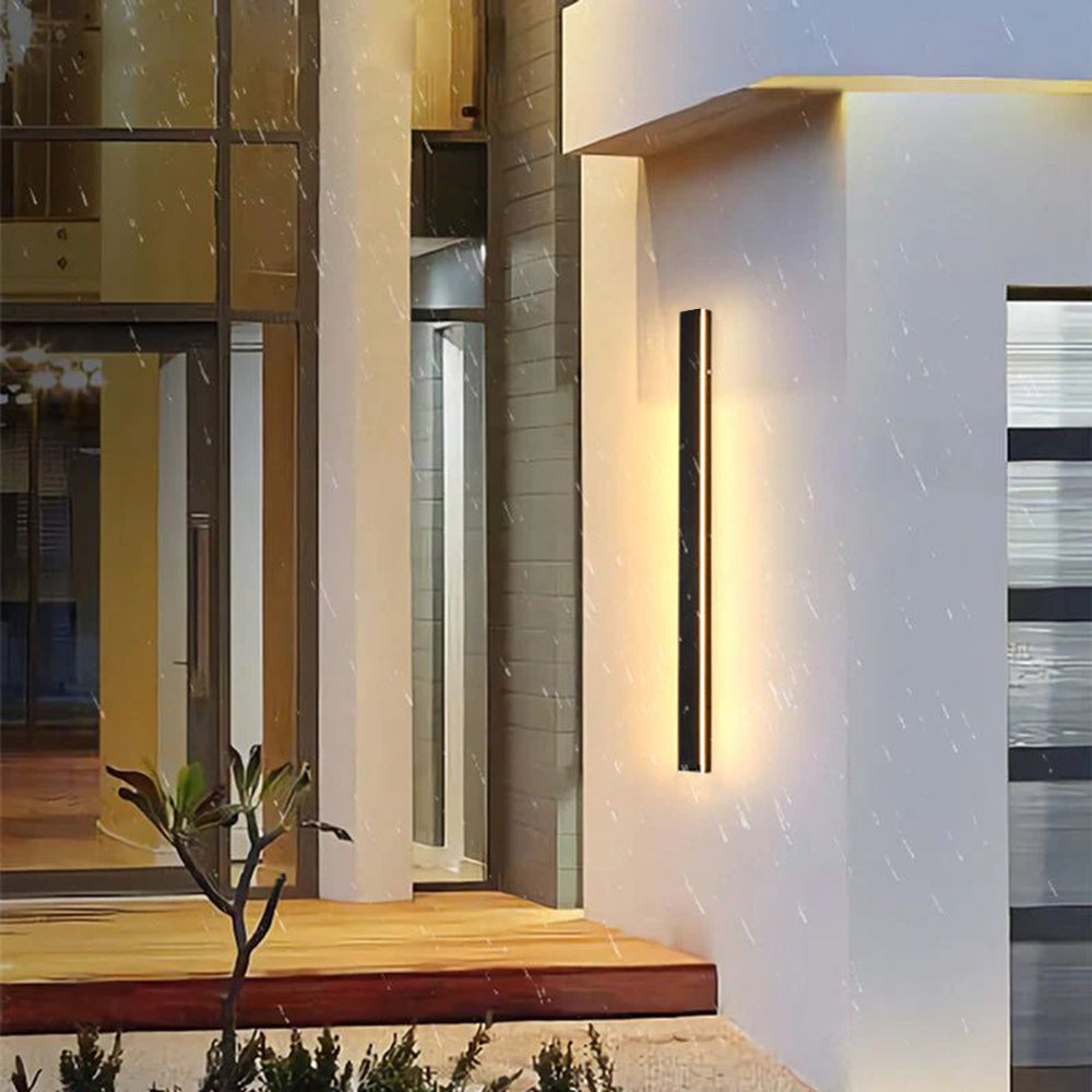 Arisha Black Minimalist Waterproof LED Outdoor Wall Light for Garden and Corridor