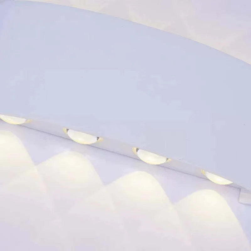 Ray Contemporary Rectangle LED Outdoor Wall Light - White Metal for Patios