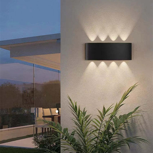 Ray Contemporary Rectangle LED Outdoor Wall Light - White Metal for Patios