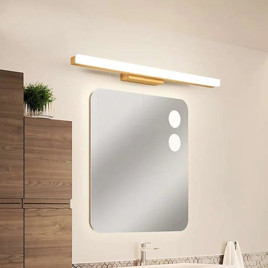 Arisha Contemporary Linear LED Wall Light for Bathroom and Living Room - Wood Finish