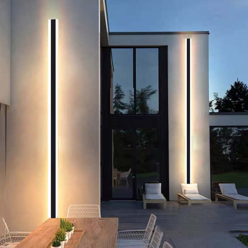 Arisha Contemporary Linear Outdoor Wall Light - Metal and Acrylic for Garden and Hall