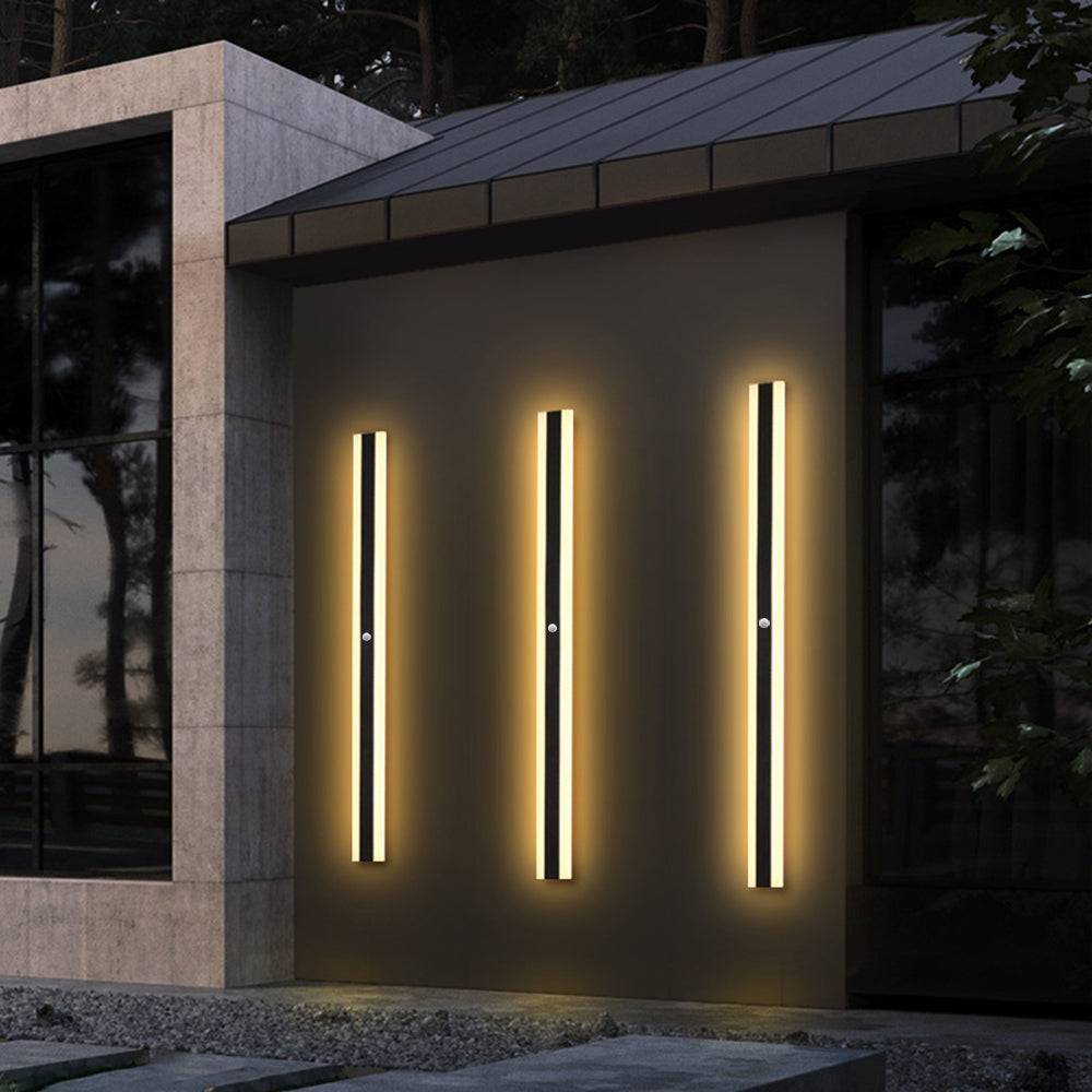 Arisha Contemporary Linear Outdoor Wall Light - Metal and Acrylic for Garden and Hall