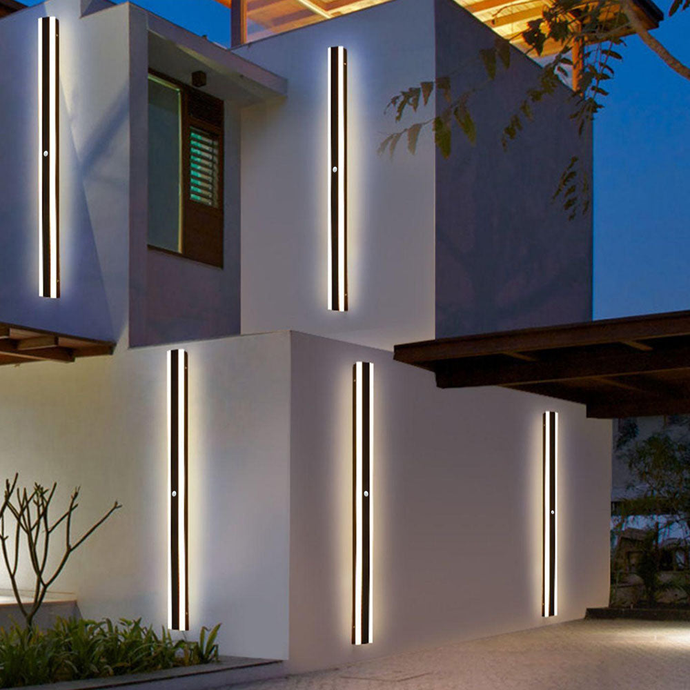 Arisha Contemporary Linear Outdoor Wall Light - Metal and Acrylic for Garden and Hall